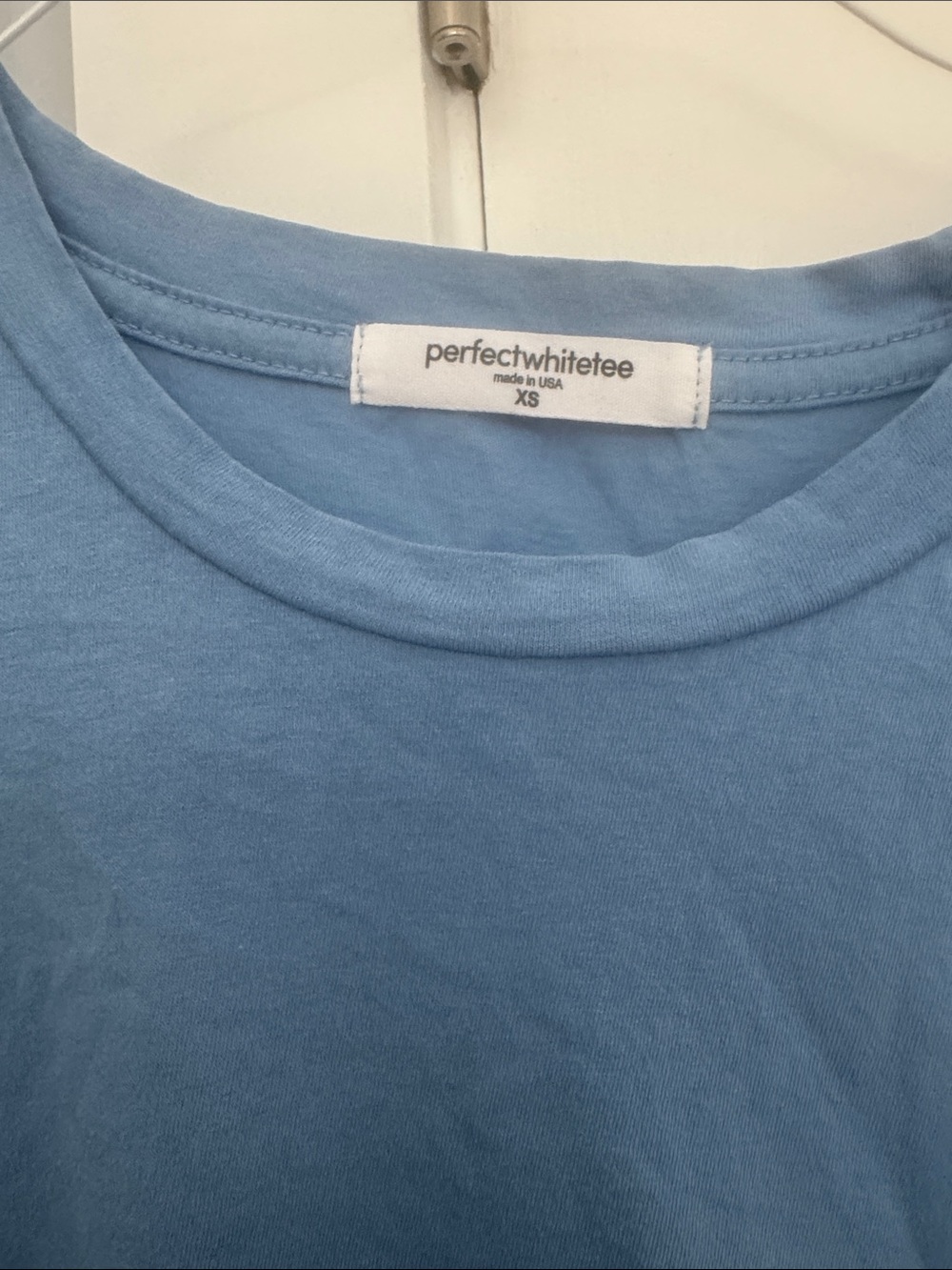 perfectwhitetee Women's Sky Blue Short Sleeve Crewneck Tee
